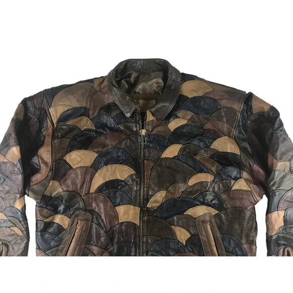 Asorcueros Mens Multicolor Collared Long Sleeve Pockets Full Zip Jacket Size M - Picture 2 of 10